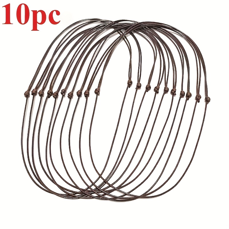 10pcs Adjustable Brown Wax Rope Necklaces, Versatile Gift