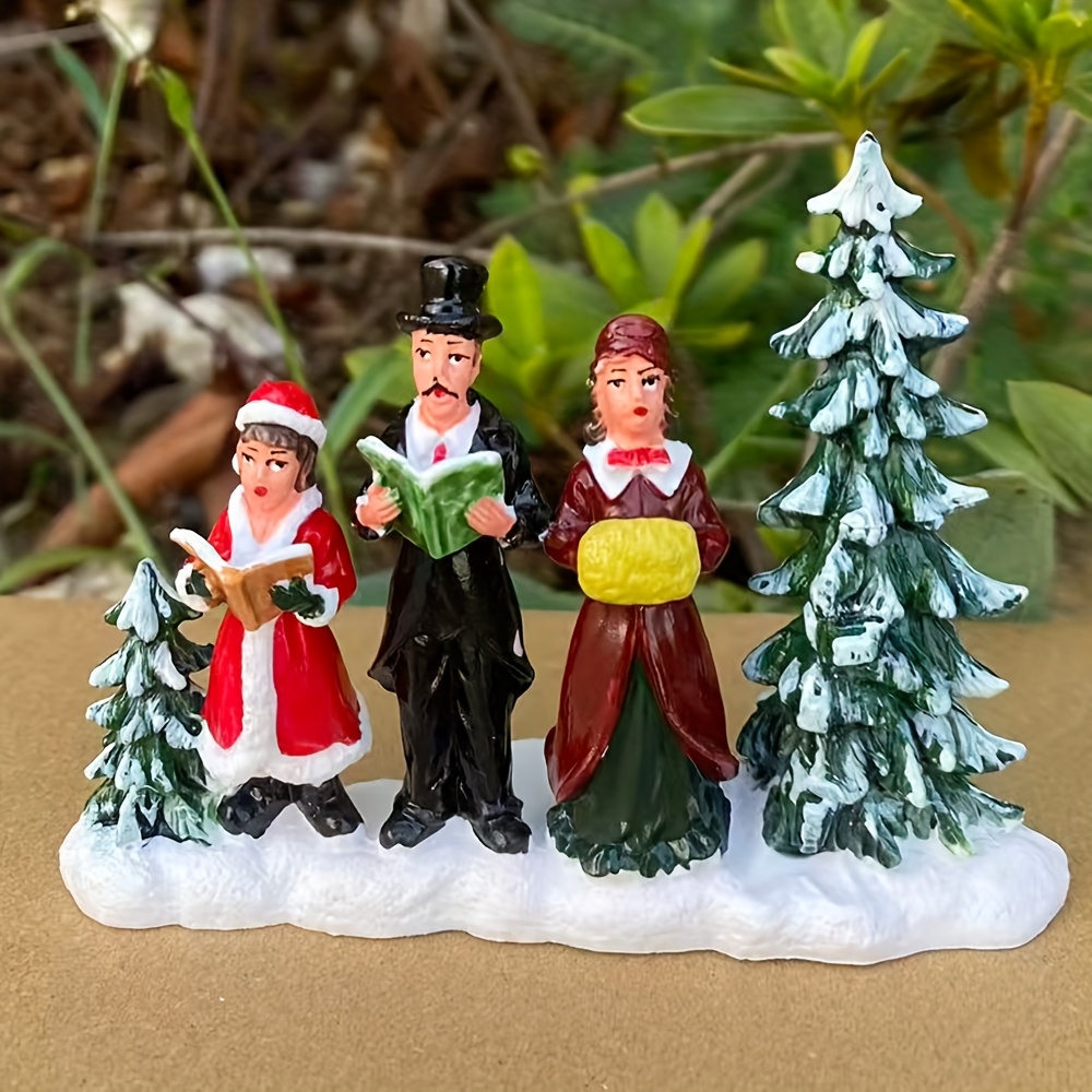 TEMU 1pc Christmas Decoration Family Figurine, Home Desktop Bedroom Entryway Cabinet Warm Creative Craft Ornament With Crystal Ball Interior Scene