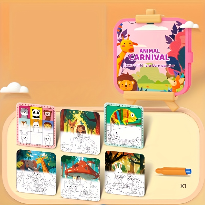 Foldable Magic Water Painting Book - Ocean and Forest Animals