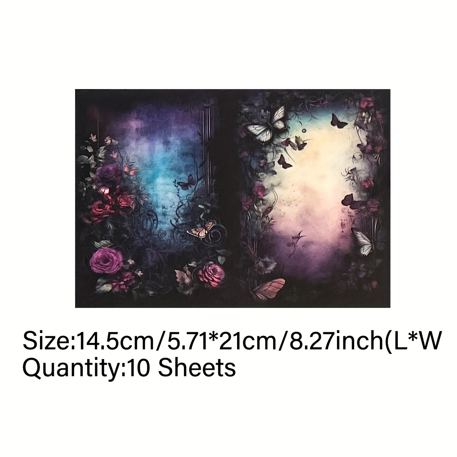 Vigus 10 Sheets Iridescent Floral Description Journal A5 Size Craft Paper