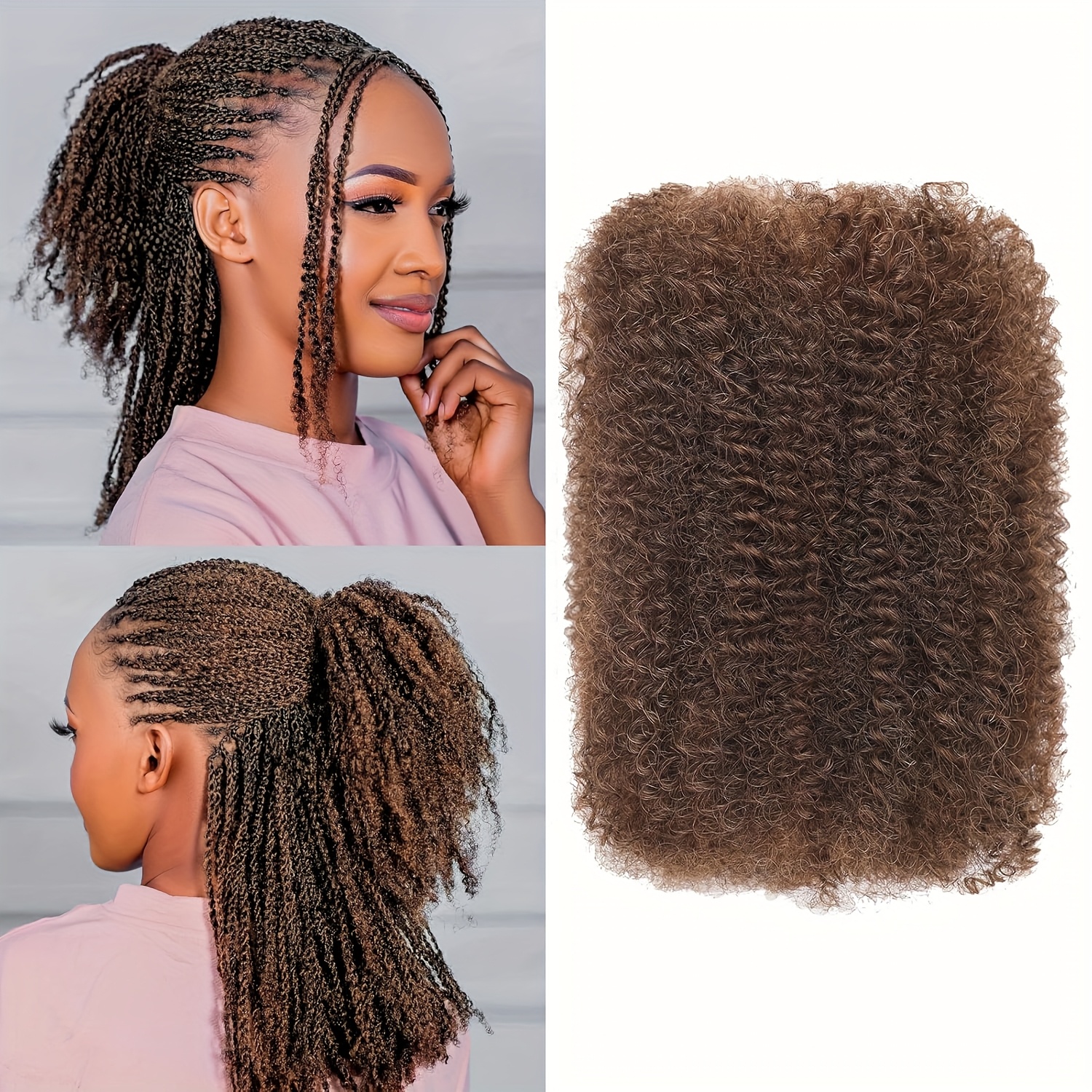 E-shop 1 Bündel 30g Synthetisches Schwarzes Afro Flecht-Bulk-Haar für Mini-Twists, Dreadlock-Extensions Locs Damen, Loc-Frisuren, Micro-Twist-Frisur,