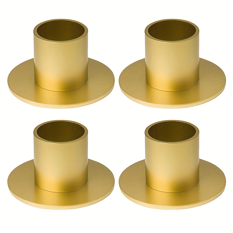 Image of 4pcs Set, Golden/black Metal Candle Holder, Wrought Iron Candle Cup, Party/cocktail/wedding/dinner Table Decoration Ornament, Style, Holiday Decoration Candle Pedestal