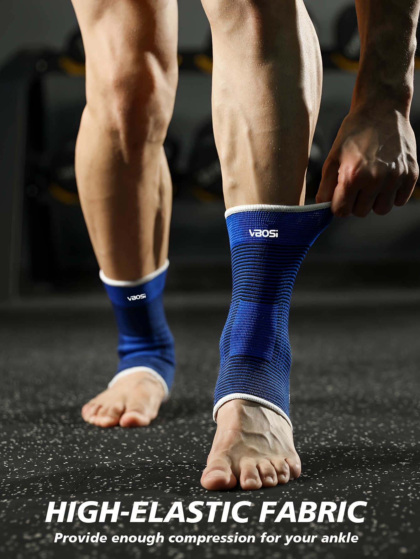 [Elastic Ankle Support] 2pcs Unisex Elastic Ankle Support Sleeves | 1 Pair for Running Basketball Cycling Gym Training, One Size