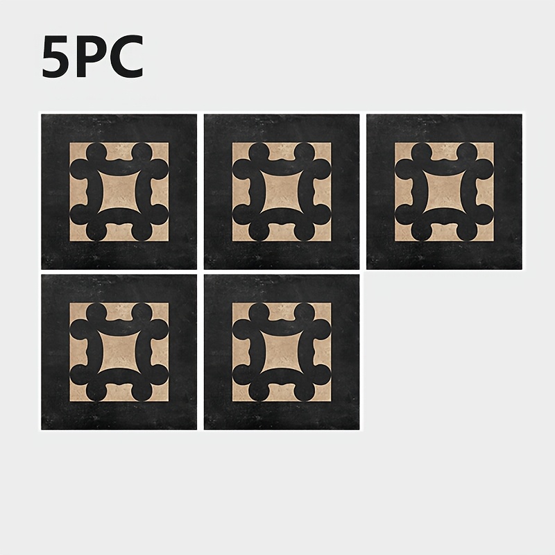 TEMU Self-adhesive Floor Tiles 30x30cm/12x12 Inches, 5pcs Set Waterproof Sticker Vinyl Base Floor, Non-slip Removable Floor Stickers, Suitable For