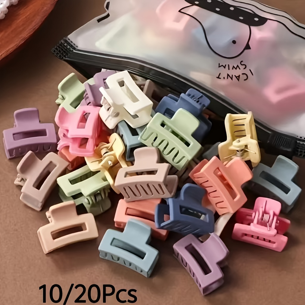 

10/20pcs Mini Solid Color Hairpin Set Cute Rectangular Plastic Hairpin Accessories Fashion Simple Hairpin