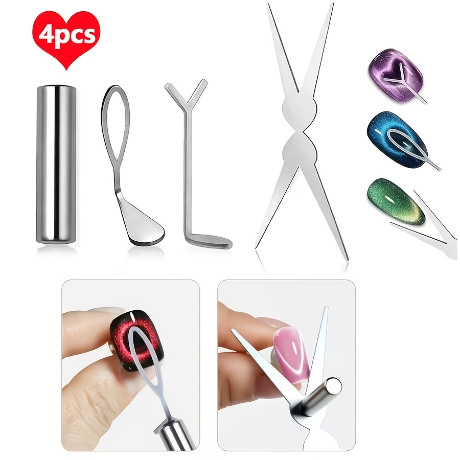 TEMU 4 estilos de uñas de Y _ Herramienta auxiliar adorable para uñas , juego de herramientas elegante de para contornear y complementar de uñas