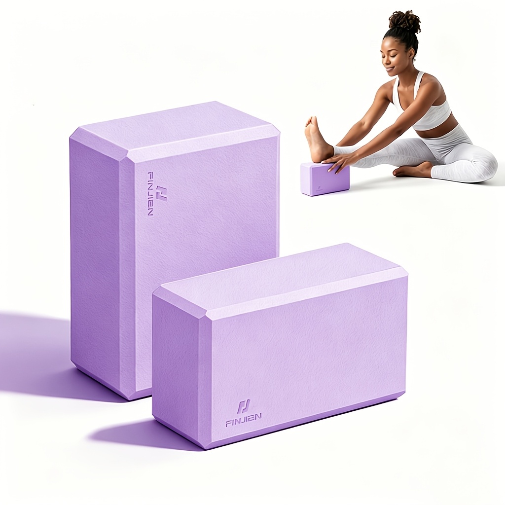 TEMU Pinjian 2 piezas Bloques de Yoga para Mujer, 0.33LB X 2 piezas Color Sólido para - EVA de Densidad, Espuma Duradera Antideslizante, Estabilidad,