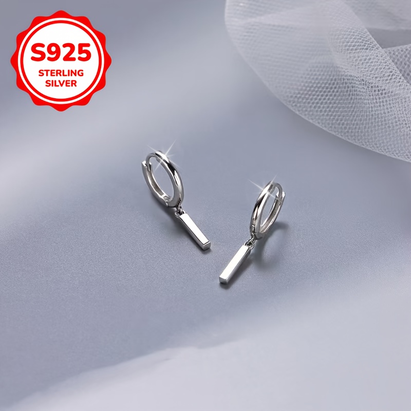 925 Silver Hypoallergenic Long Bar Stud Earrings for Women