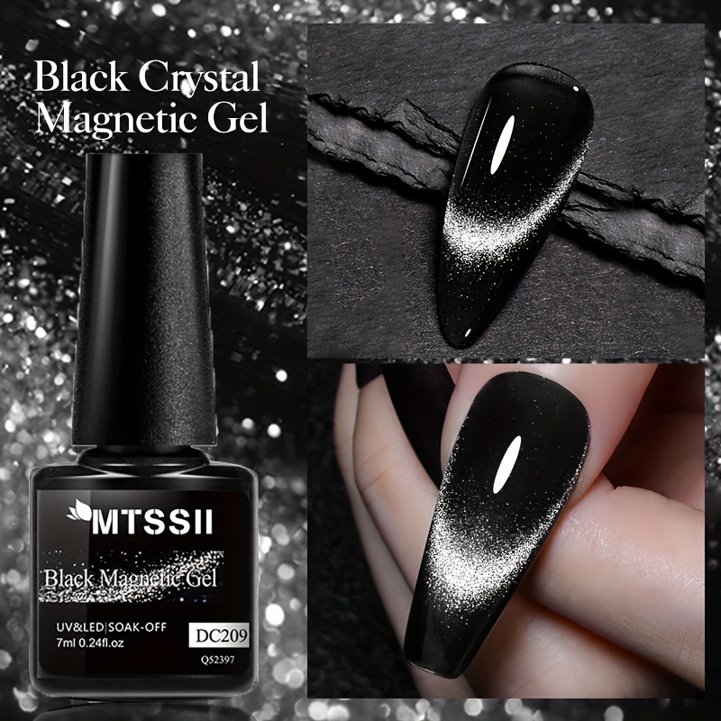 

7ml Black Crystal Cat Magnetic Gel Sparkling Glitter Gel Nail Polish Semi Permanent Uv Gel