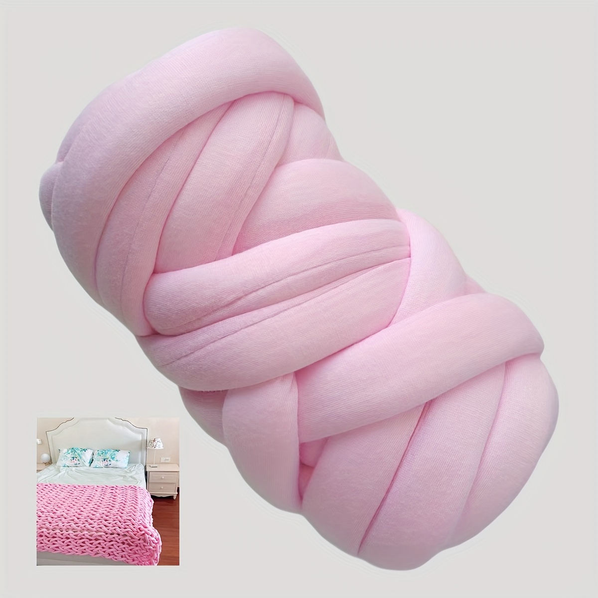 

Extra Thick Giant Polyester Yarn, 250g, Arm Knitting, Chunky Ribbed Ribbon Yarn For Diy Knitting And Crochet Blankets - Available In White, Red, Beige, Bright Pink, Yellow, Blue
