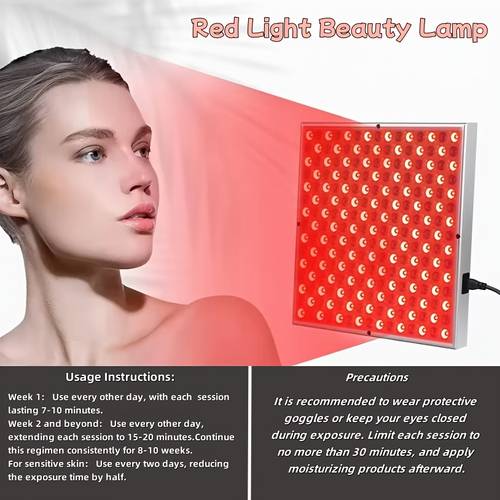 professional red light panel for skin care beauty device with 225 led bulbs 660nm and 850nm skin care beauty device red light suitable for salon with usb plug 5 battery required