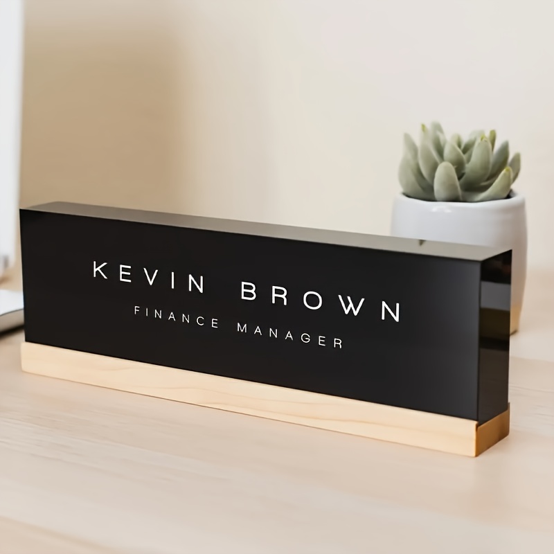 item picture custom nameplate with   wooden base personalized desk sign for office   graduation keepsakes modern   durable home amp office decor