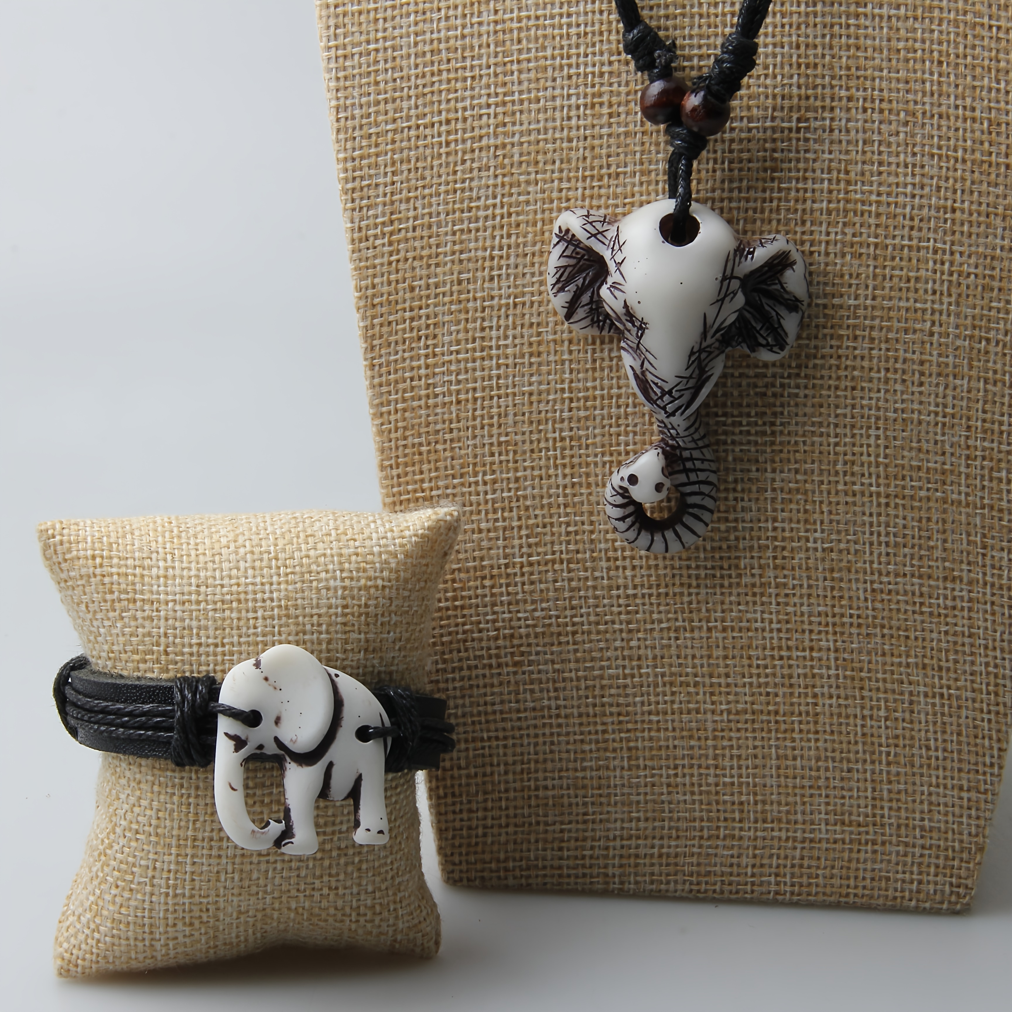 2pcs Retro Sea Turtle & Elephant Couple Pendant Set
