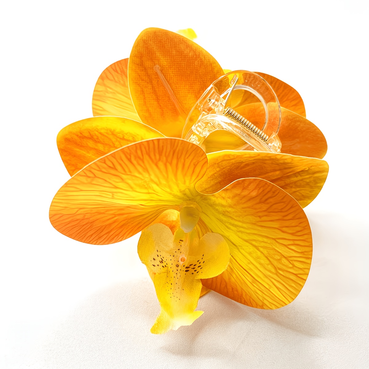 TEMU Pinza de garra con flor artificial de Phalaenopsis tropical hawaiana, 1 pieza, estilo bohemio, flor de para temporada de , novia, en ,