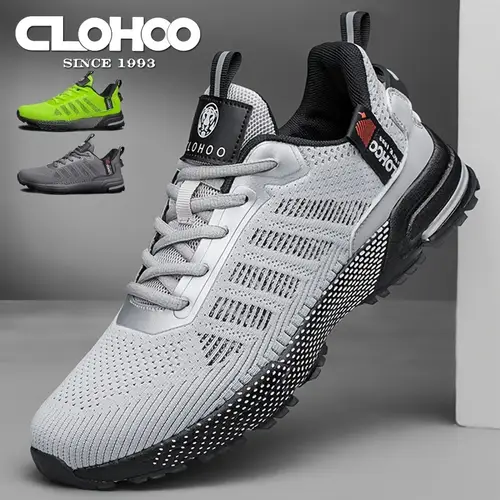 클로후 남성 로우 탑 레이스업 통기성 러닝화, 내구성이 뛰어나고 편안한 아웃도어 운동 트레이닝용 스니커즈