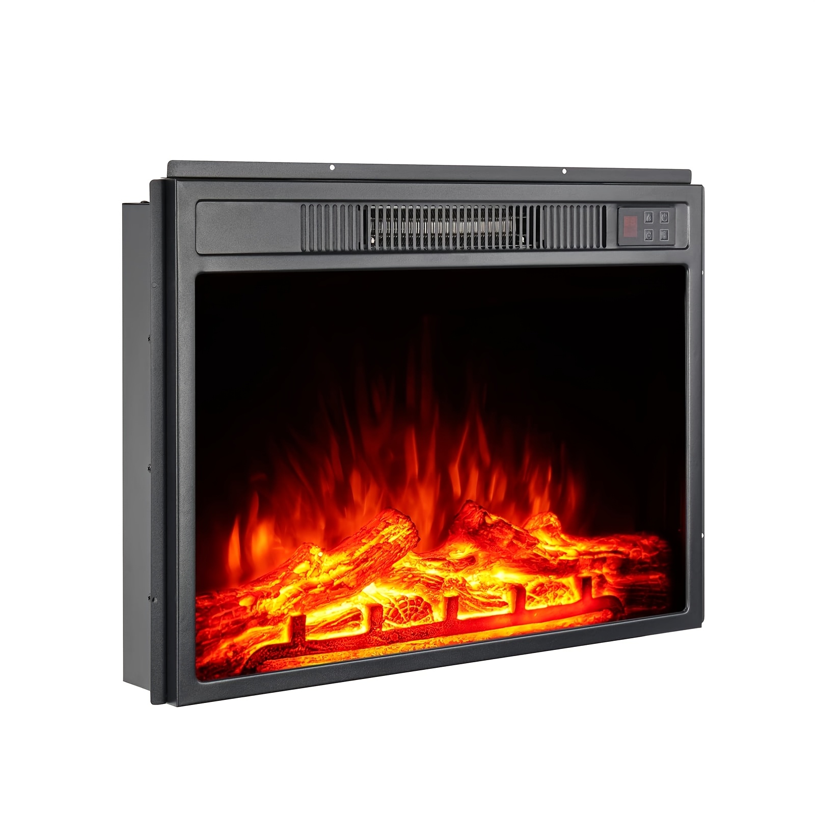 

23" Adjustable Flame Electric Fireplace Insert - For Tv Stand Or Freestanding, Protection, Metal Construction, 110-240v Plug-in