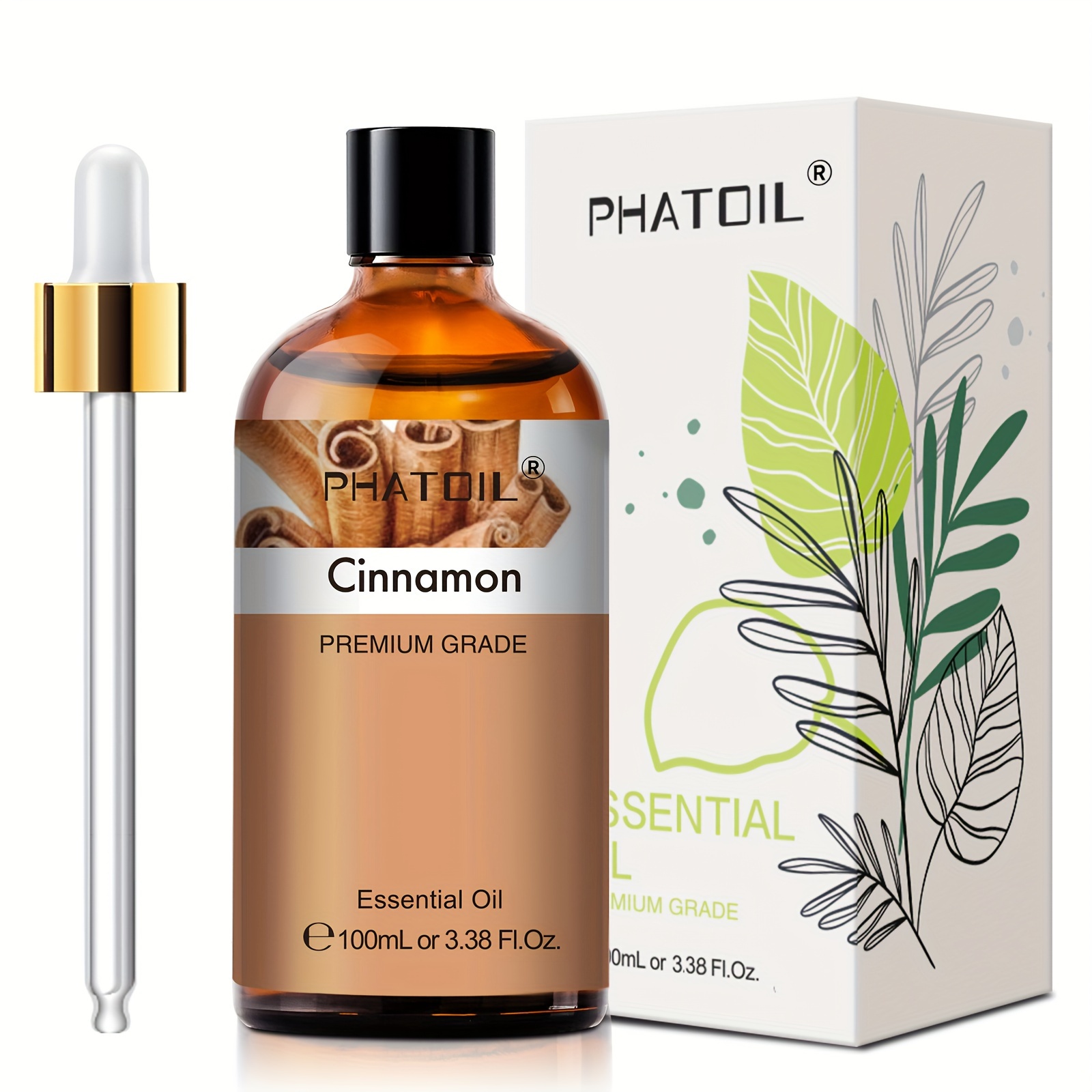 Phatoil 1pc 100ml/3.38fl.oz Cinnamon Essential Oils For Diffusers Humidifier Candle Making