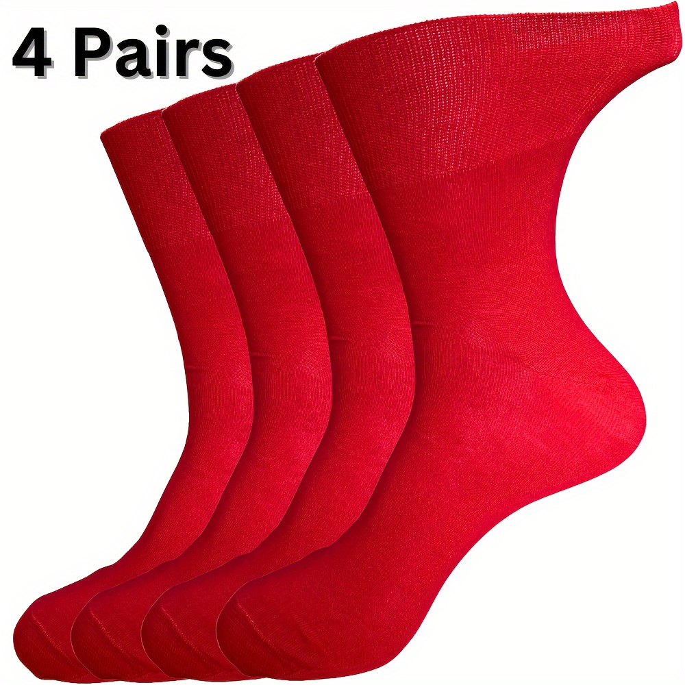 

4 Pairs Non-binding Diabetic , -fit Toes And Reinforced Heels, , Washable