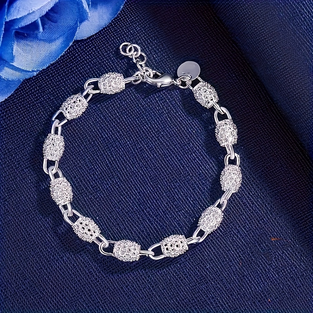 

1pc Vintage Bohemian Style 925 Silvery Hollow Bead Bracelet For Women Men Lady Hot Wedding Party Gift Elegant And Gift- Jewelry For Christmas, Best For Christmas