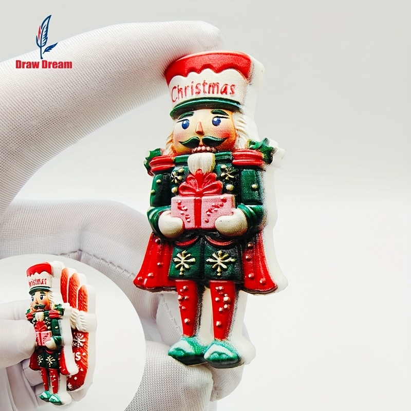 Image of 1pc Christmas Fridge Magnet, Holiday Gift Refrigerator Sticker, Magnetic Kitchen Accessory For Home Decor, Suitable For Classroom, Office, And Cabinets, Best For Christmas