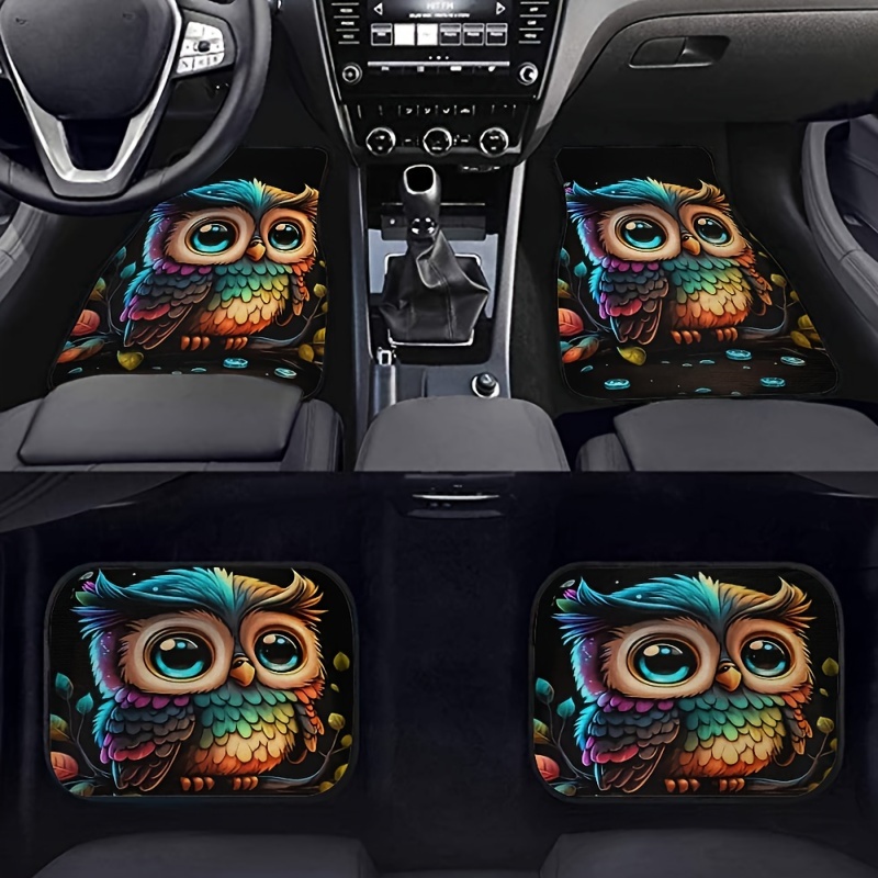 

Owl Car Floor Mats 4pcs Set - Polyester, , Suvs & Trucks - For & Rear