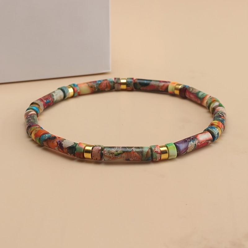 E-shop Bohemian Handgefertigtes Elastisches Perlenarmband aus Naturstein, Tägliches Tragen, Perfektes Geschenk für