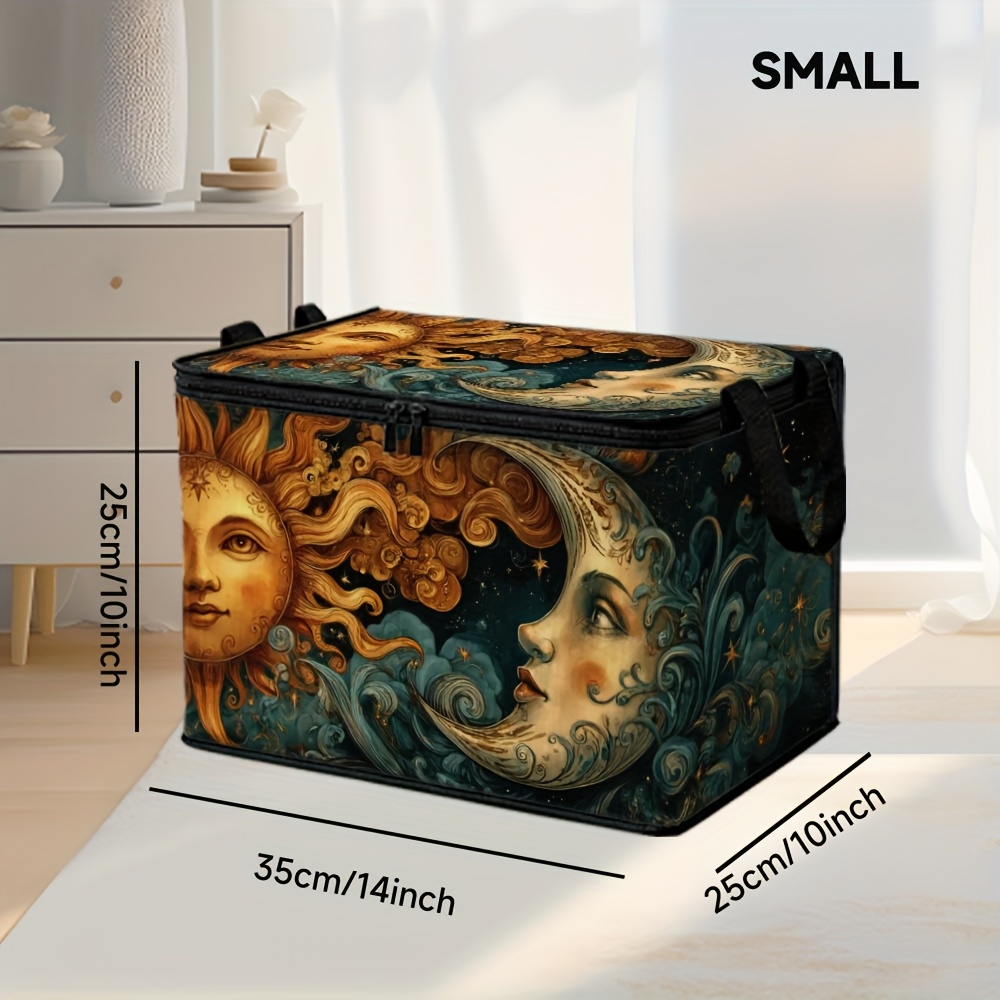 TEMU 1pc Cosmetics Storage Basket With Moon Celestial , Suitable For Bathroom Organizer, Vanity Table Storage, And Travel Essentials, Toiletries,