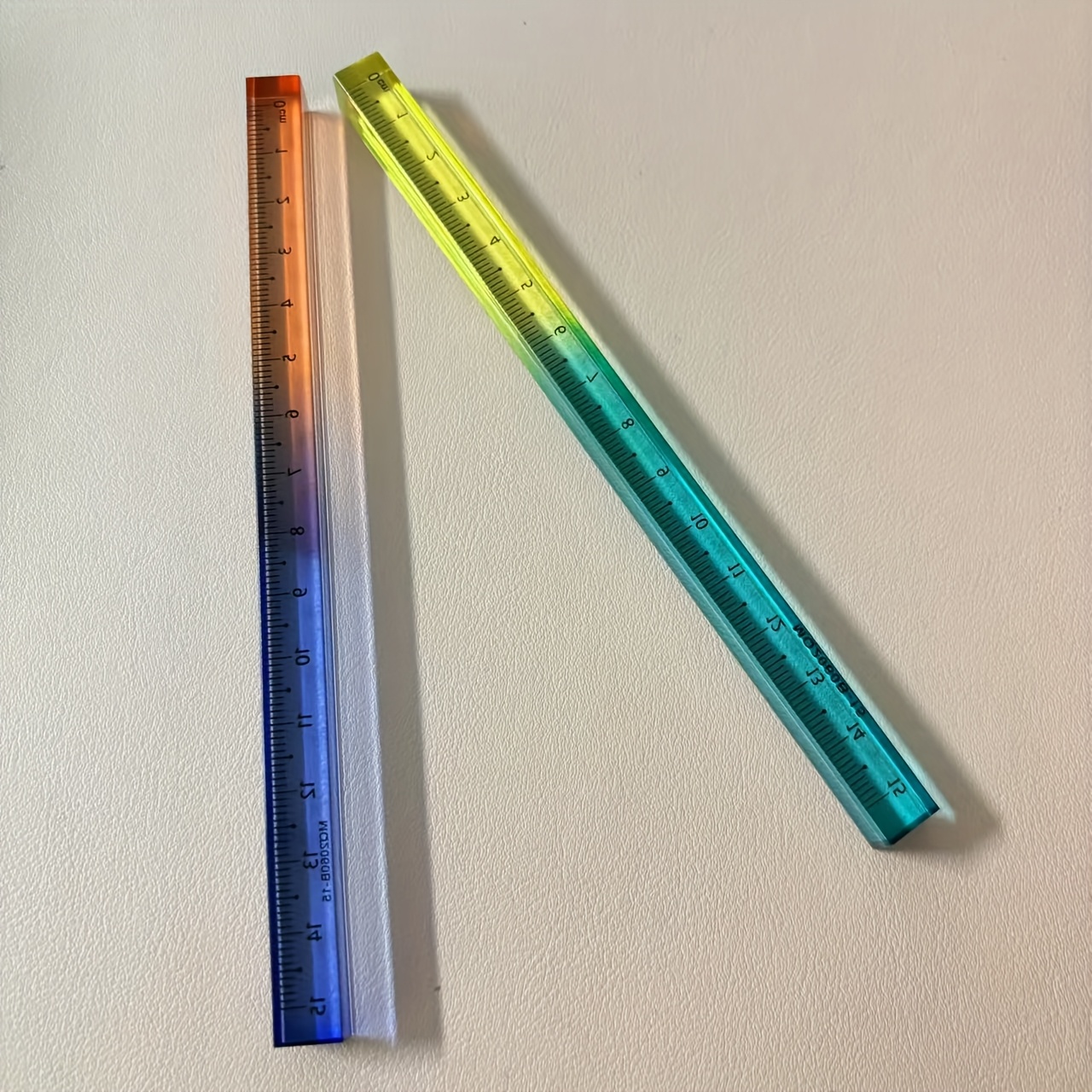 TEMU 2pcs Colorful 3d Square Acrylic Rulers, Transparent Protractors For Geometry And Drawing, 15.01cm, , Durable Material, Students And Artists