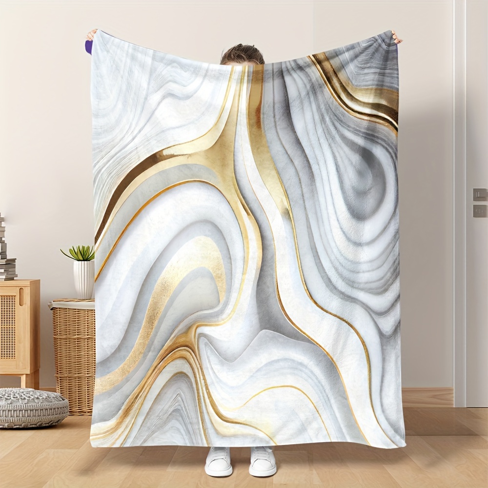

1pc Marble Print Blanket, Soft Cozy Throw Blanket Nap Blanket For Travel Sofa Bed Office Home Decor, Birthday Holiday Gift Blanket For Boys Girls Adults, Available All Season