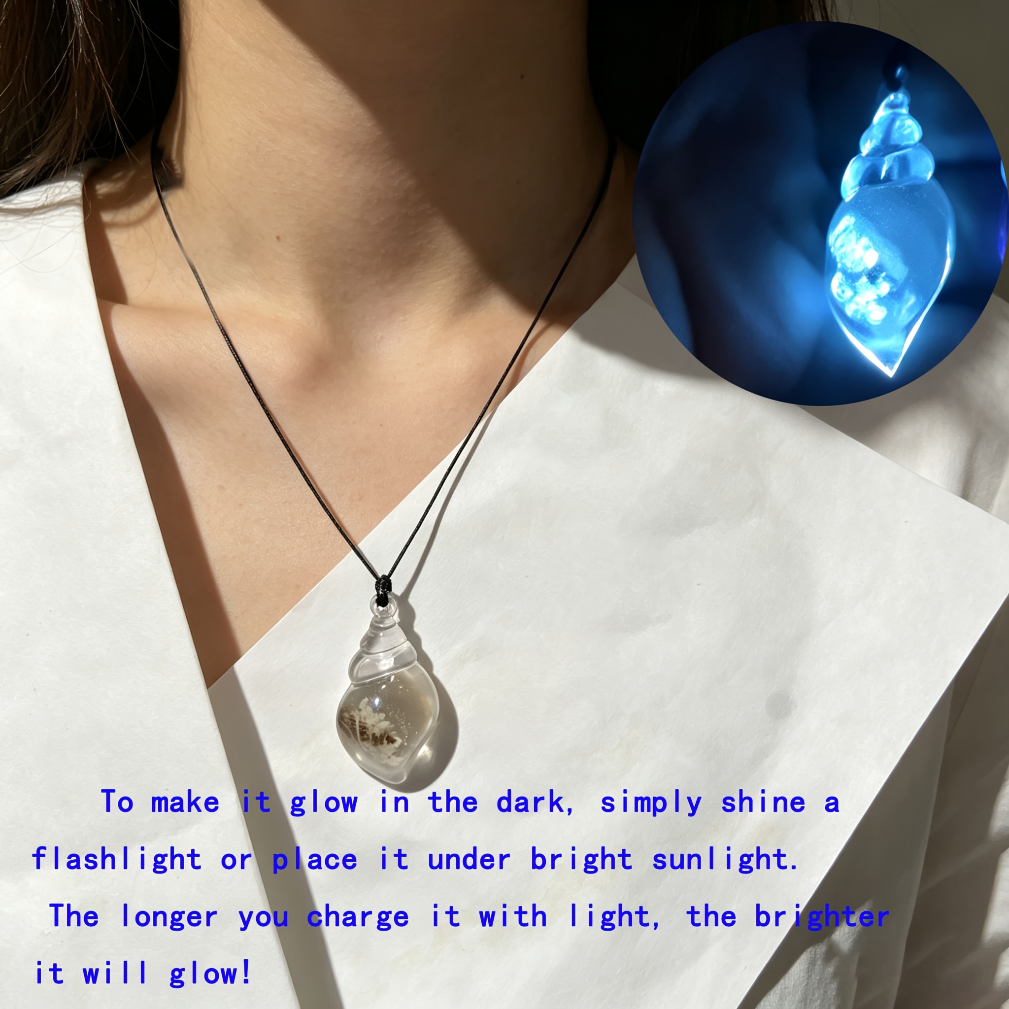 2pc Glow Seashell Necklaces, Romantic Nighttime Essentials
