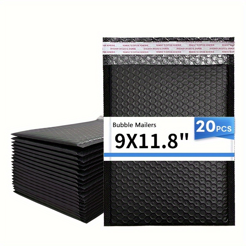 

23cm*30cm+4cm-20pcs Black Co Extruded Film Self Sealing Bubble Bag For Express Transportation Protection, Logistics Packaging, Waterproof, Anti-collision And Tear Resistant
