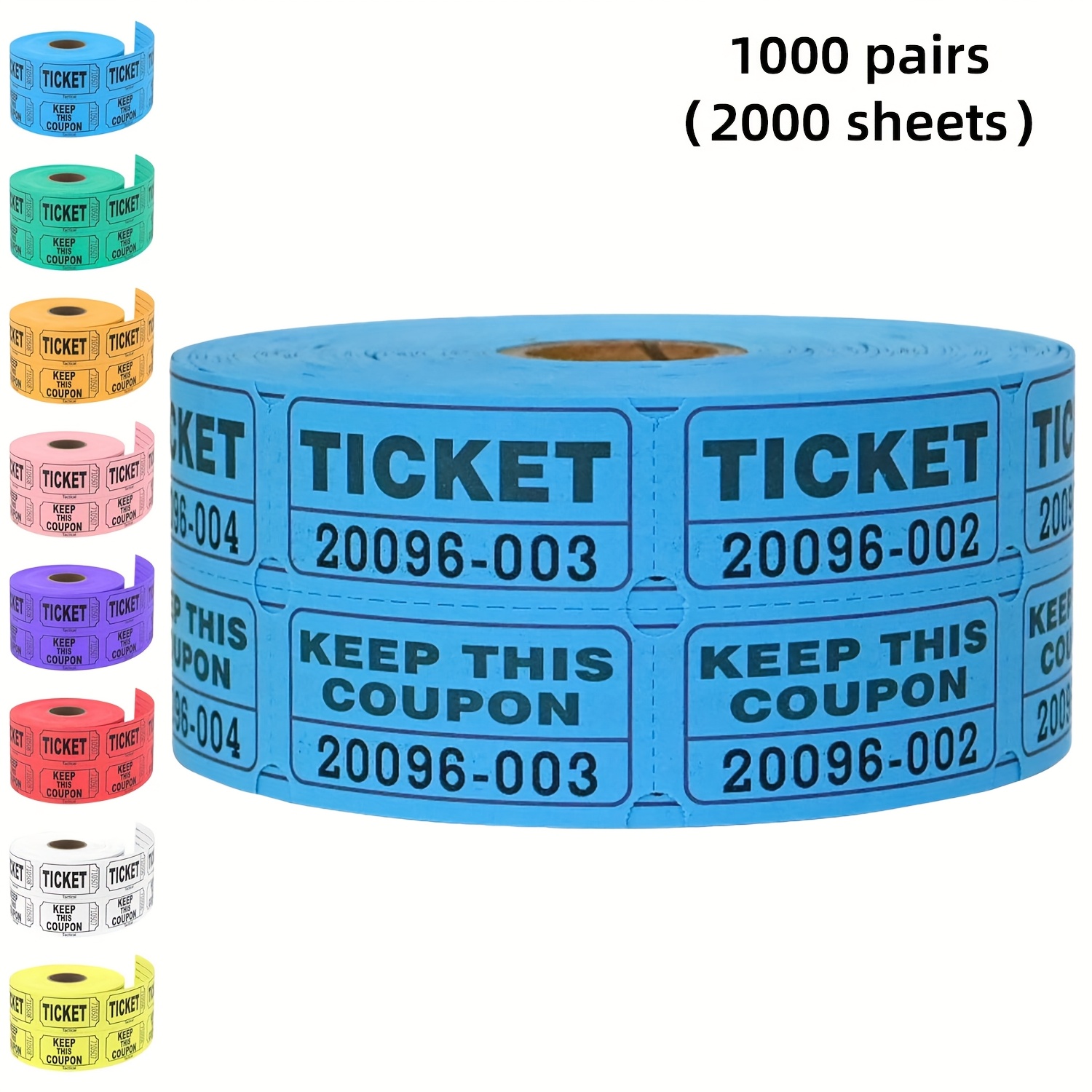 TEMU 1000pcs/2000pcs/4000pcs Raffle Tickets, 50/50 Raffle Tickets - For Events, Carnivals, Entry, Class Reward, Prizes - Suitable For & Promotions