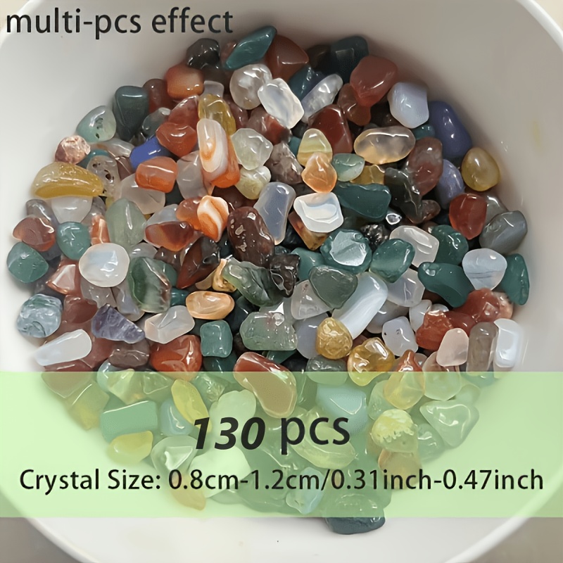 Image of 130pcs Bulk Natural Stone - Natural Crystals Suitable For Home Decor, Landscaping, Making & Crafts | Retro Polished Stone Set With Multi-use Gemstones For, Tabletop Displays, Gift For