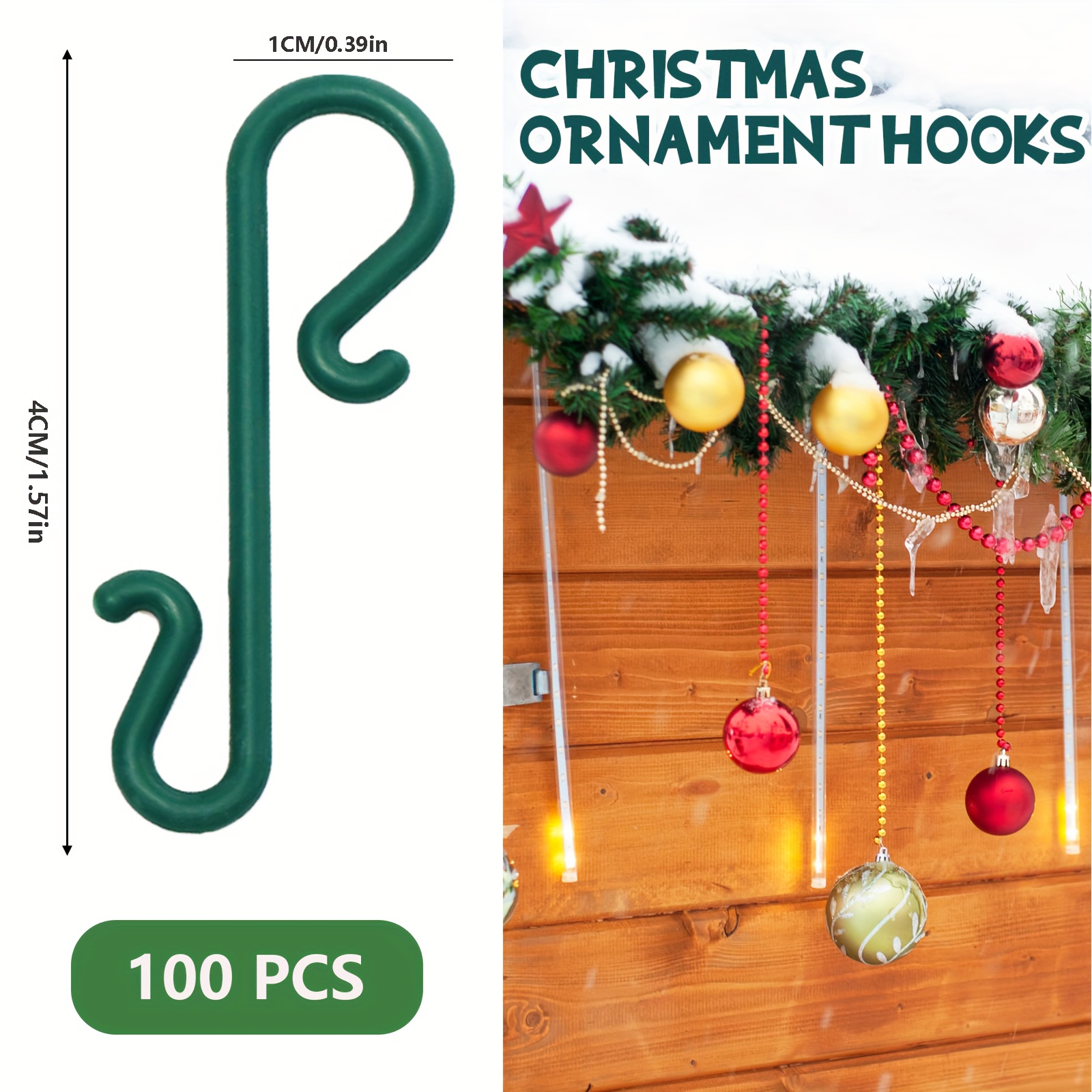 100 200pcs durable plastic christmas ornament hooks reusable - Temu, image size:1600x1600