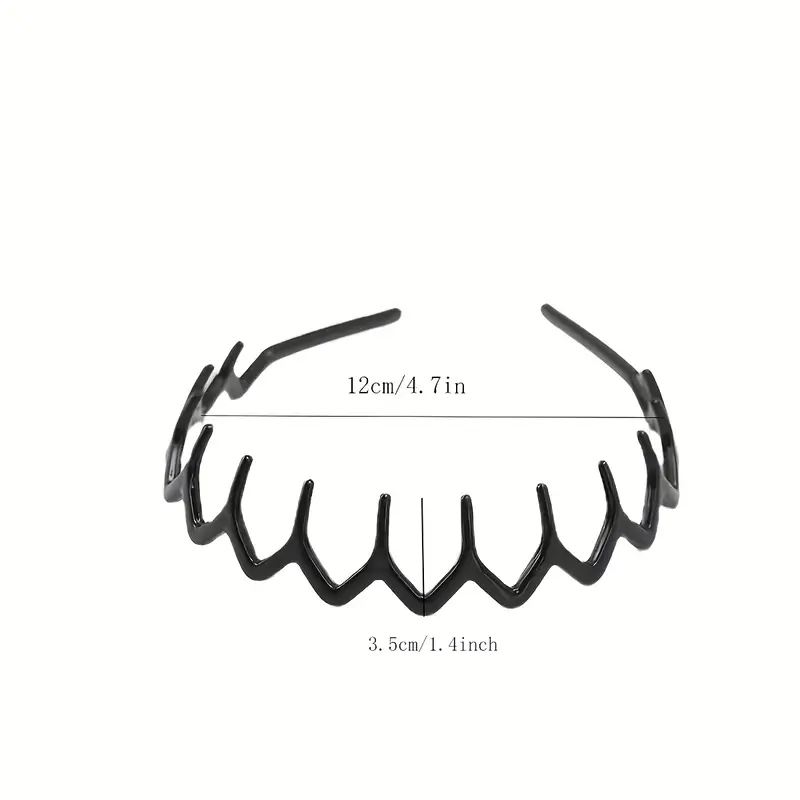 4Pcs Rhinestone Zigzag Headbands, Non-Slip Plastic Comb Headbands With Teeth, Sparkly Diamond Hair Accessories For Women