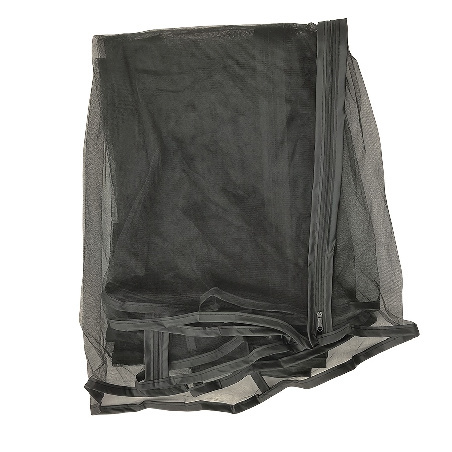 [Mosquito-Proof Wagon Cover] Black Polyester Mesh Folding Utility Wagon Insect Net Cover | Multifunctional Garden Cart Accessory Mosquito Net - Outdoor Adventure Protection Mosquito-Proof Cover, Zipper Closure, Woven, Non-Waterproof, Camping Gear for All Season