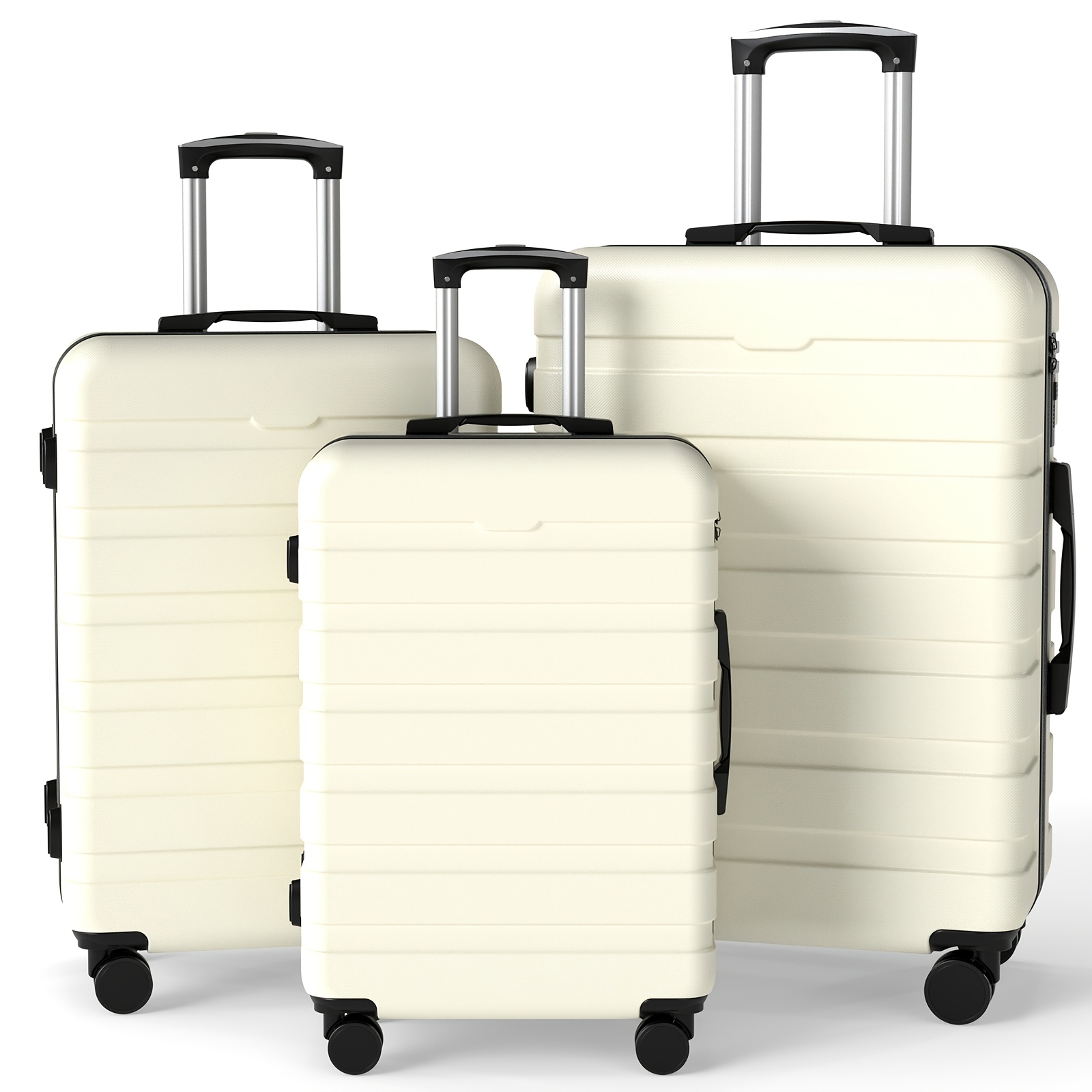 TEMU Set di valigie da viaggio Ystyle 3 pezzi (20+24+28 pollici), unisex, per viaggi di famiglia, vacanze di lavoro, disponibile in colori, materiale
