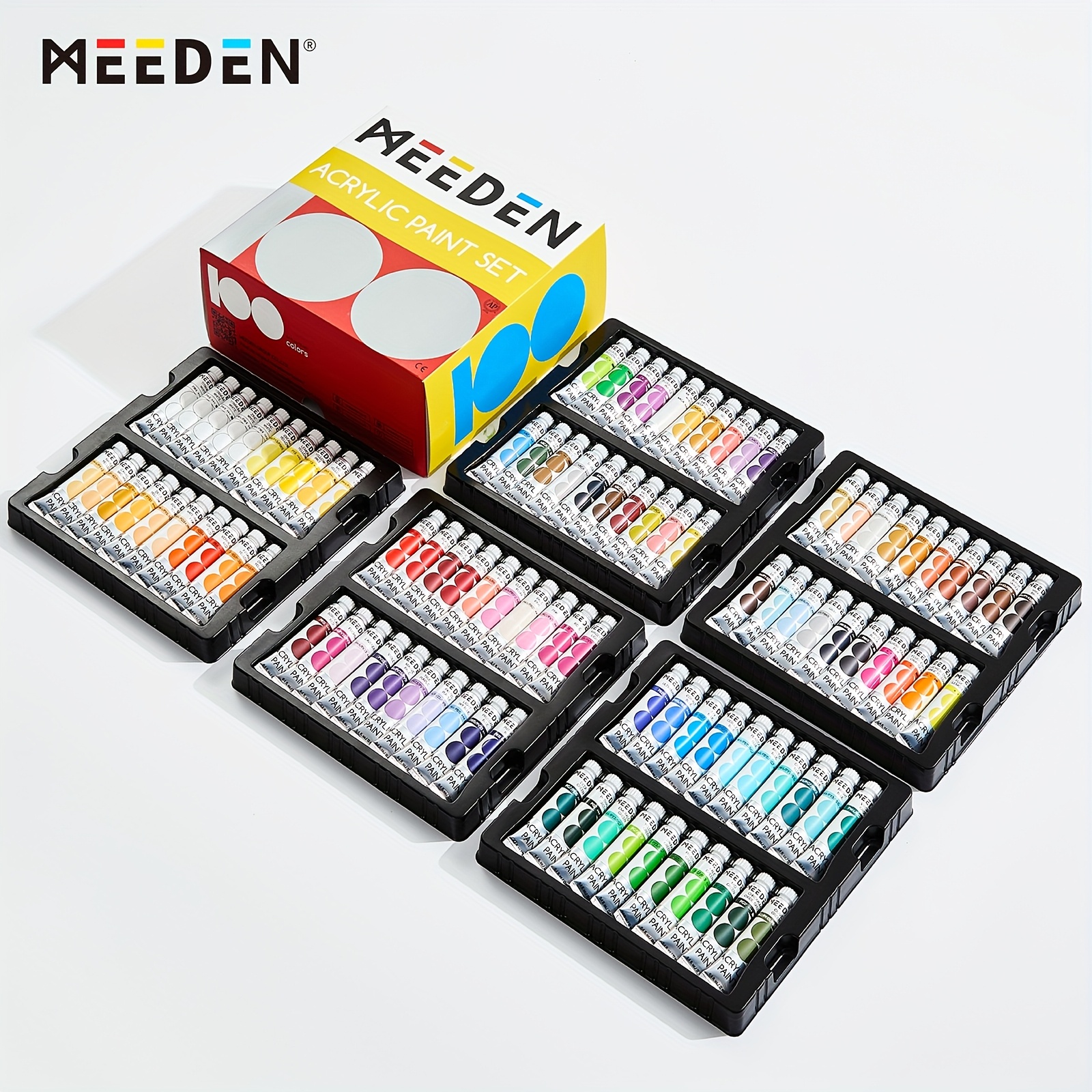 TEMU Meeden Acrylic Paint Sets, 100 Colors Acrylic Paint Tubes, Non-toxic 0.41fl.oz/12ml Acrylic Paints For Adults, Beginners