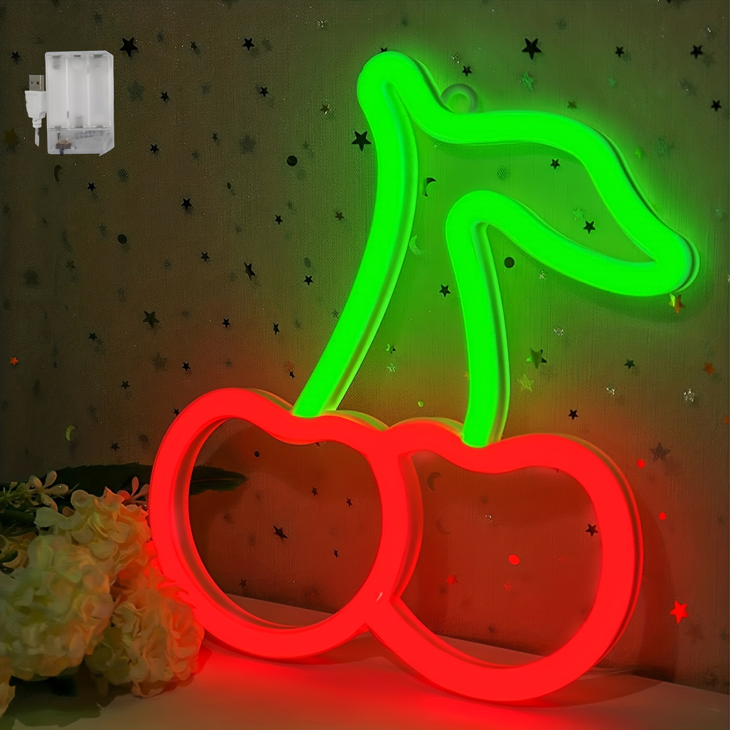 

1pc Cherry Neon Signs Led Signs Neon Light Red Room Decor Aesthetic Led Light Fruit Night Light For Bedroom Bar Hotel Party Game Room Wall Art Decoration