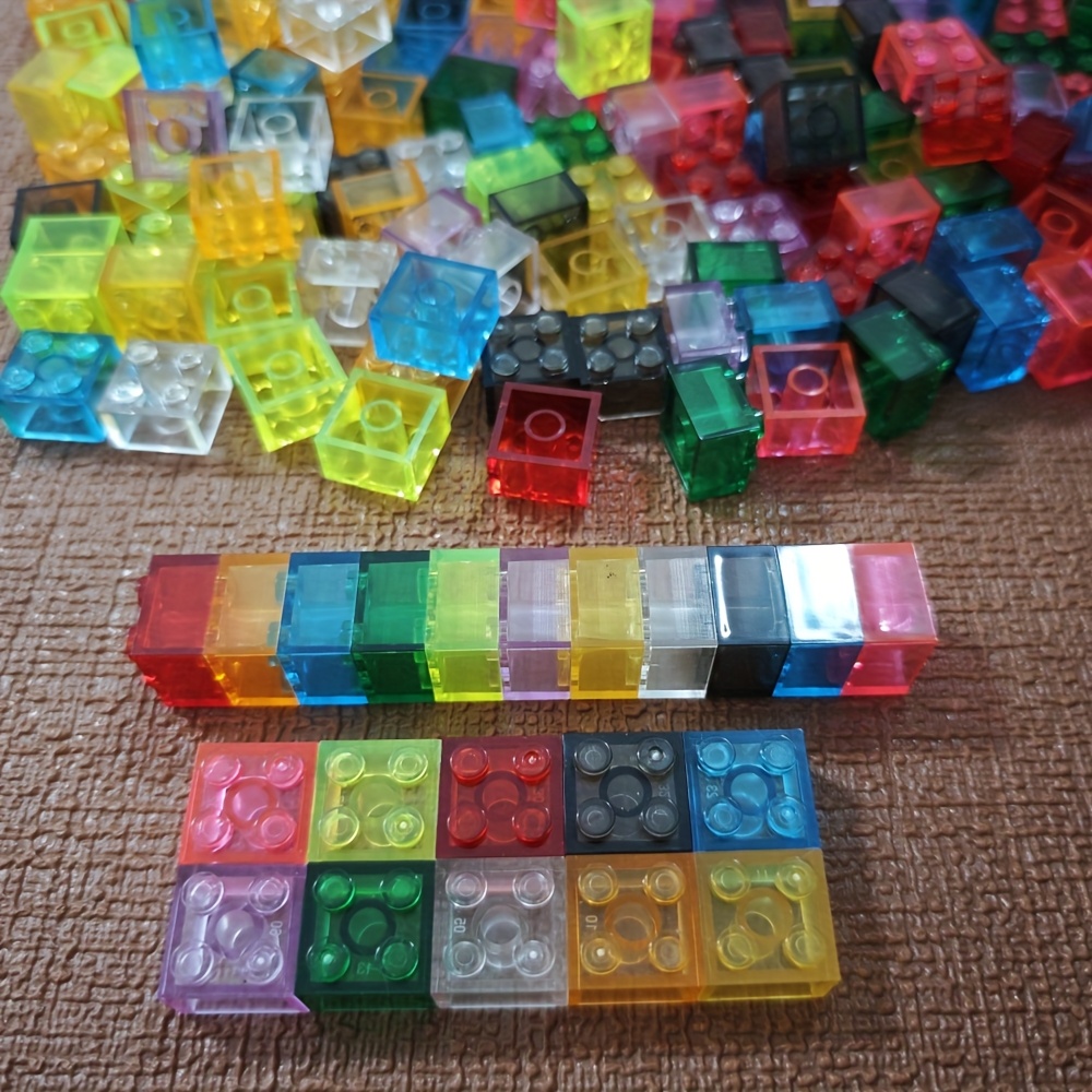 2x2 Transparent Colored High Brick Gift for Building Enthusiasts