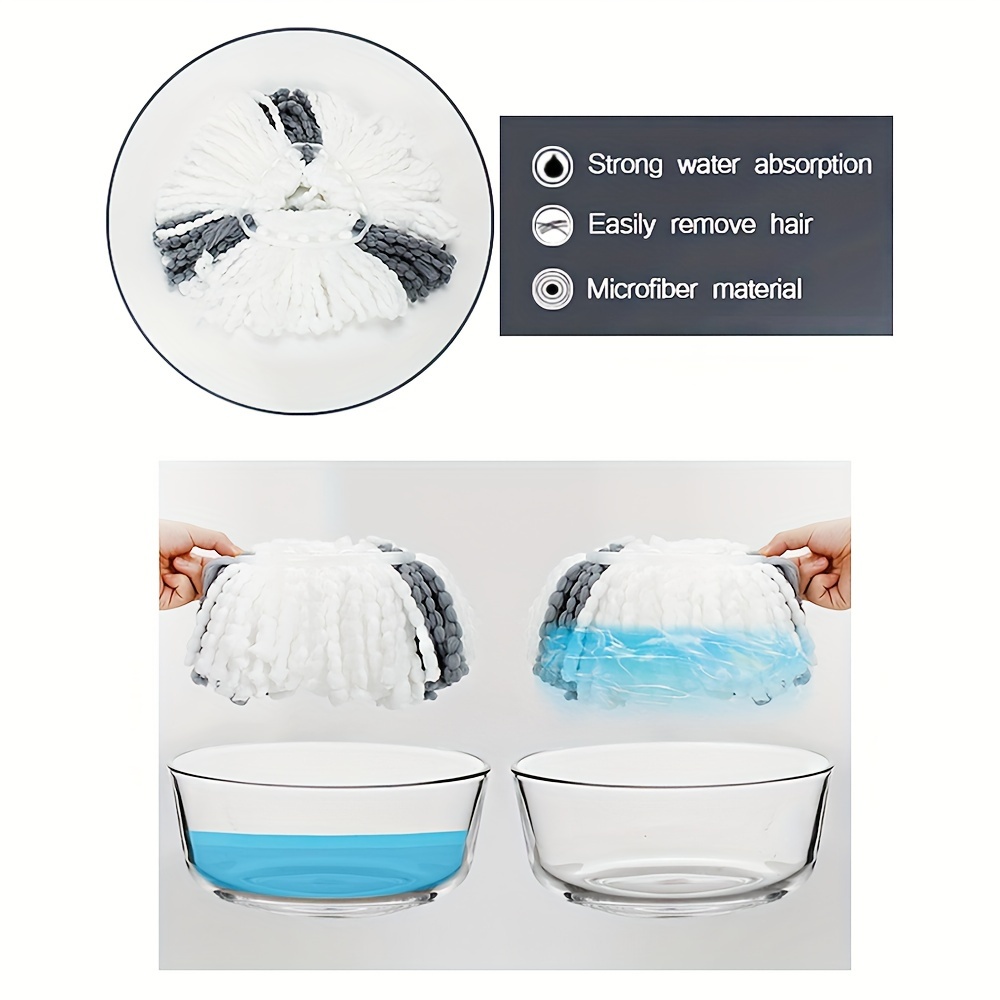 1 set   plate   bucket set household dust removal rotary mop and square   bucket with microfiber replacement kit dry and wet use suitable for   bathroom floor cleaning tools details 2