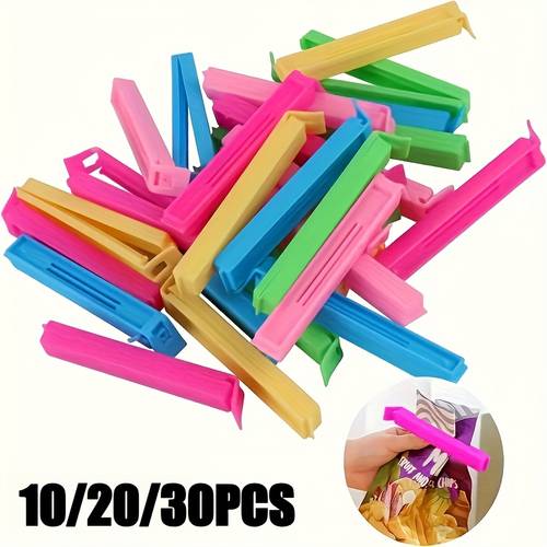 multi piece 30pcs reusable plastic food bag clips moisture dust proof kitchen storage additions for freshness