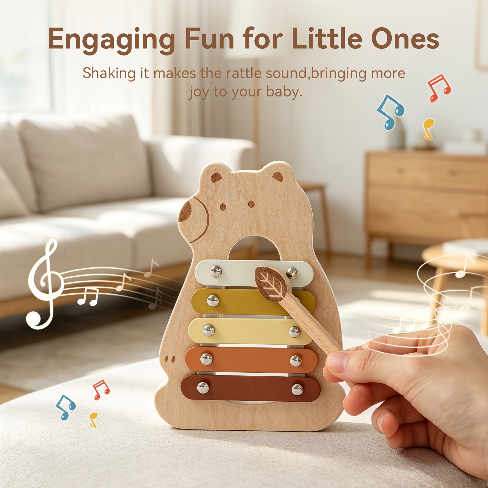 Cute Bear Sorting Toy for Early Education and Auditory Development