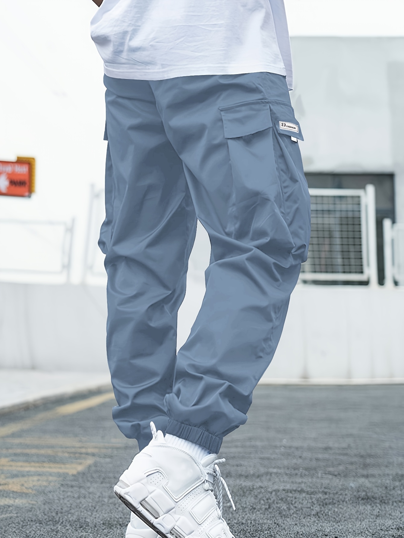 mens long cargo pants made woven twill fabric featuring - Temu