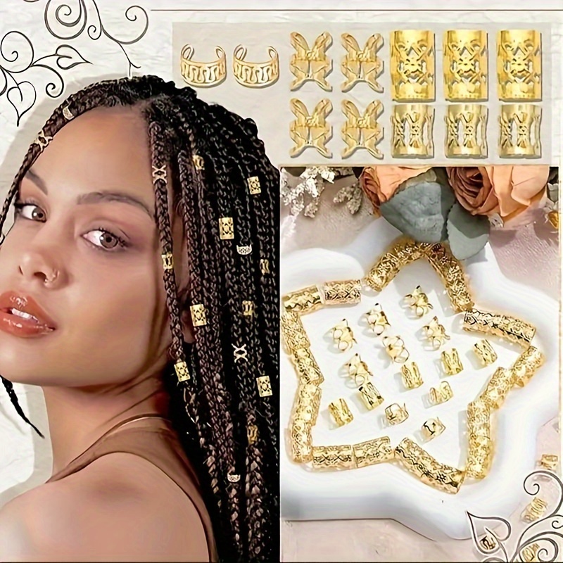 

40pcs Alloy Cuffs Set - - Metal Dreadlock & For , -out , Accessories For Women