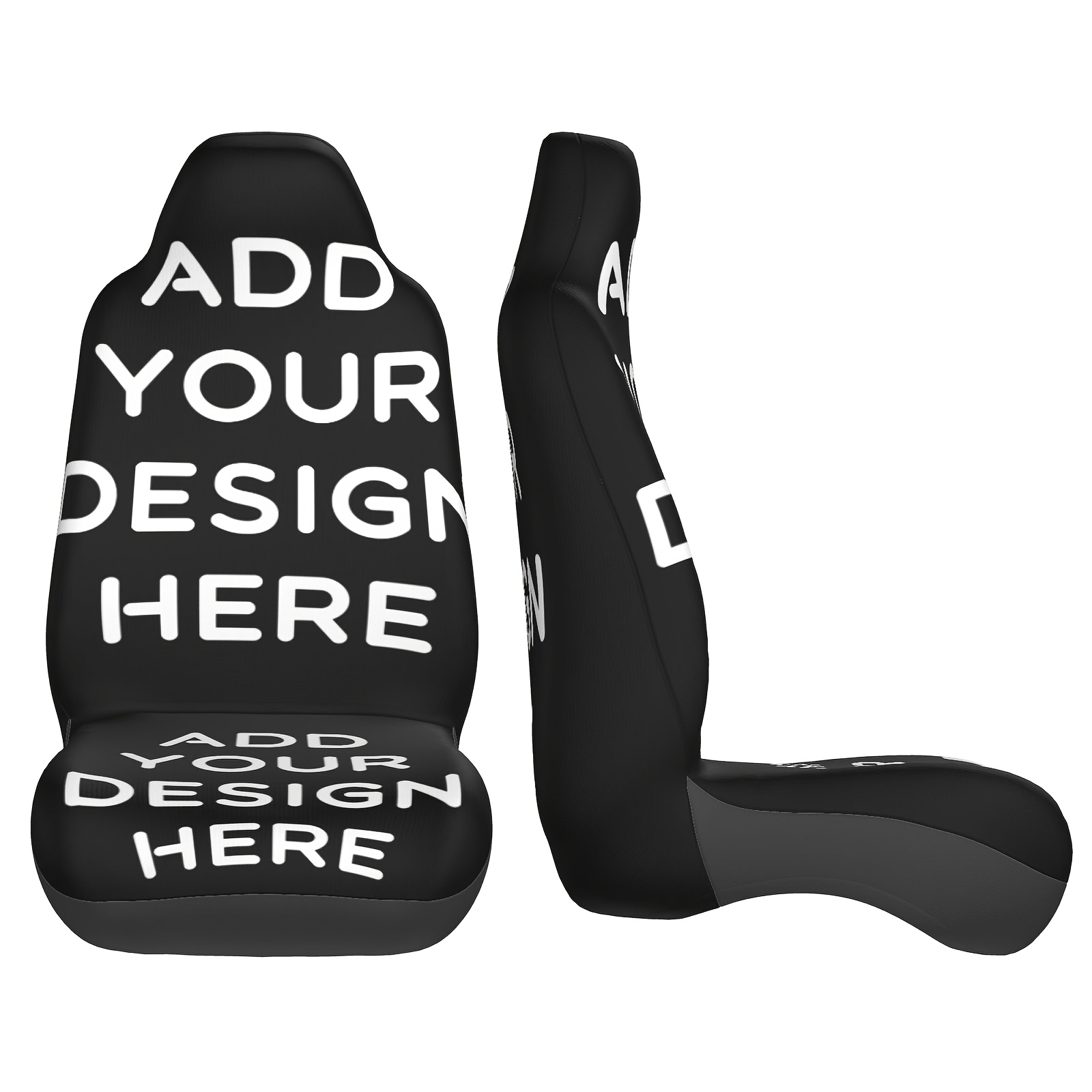 

Custom Car Seat Covers - Personalize With Your Text & Photo, Non-slip Fit For Front Seats, With Cars, Suvs, Trucks, - Machine Washable Polyester Fabric, 2pcs