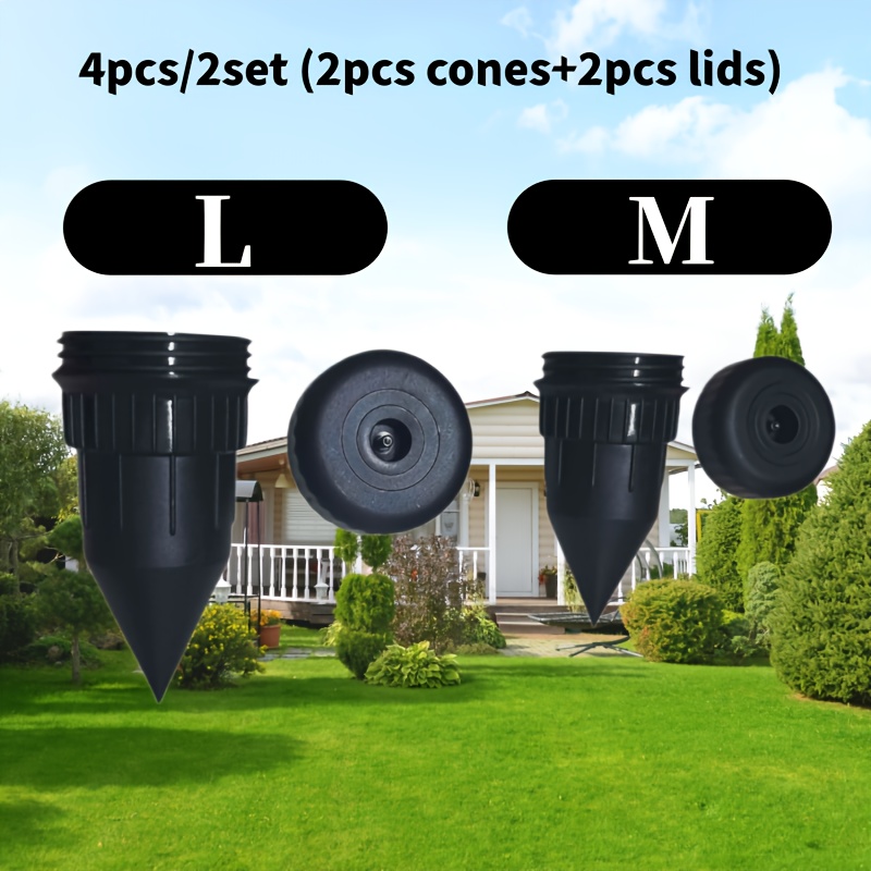 Image of 4pcs/2 Sets (2pcs Of Cones + 2pcs Of Caps) Sprinkler Key Hiding Device, Set Of Sizes Value - Realistic Key Hiding Device, Waterproof For Outdoor Gardens And Lawns