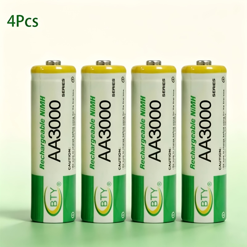 TEMU Batteria ricaricabile AA 3000mAh Ni-MH, Double A da 1,2V ad capacit�, lunga del e uscita di tensione stabile, sostituzione perfetta per torce,