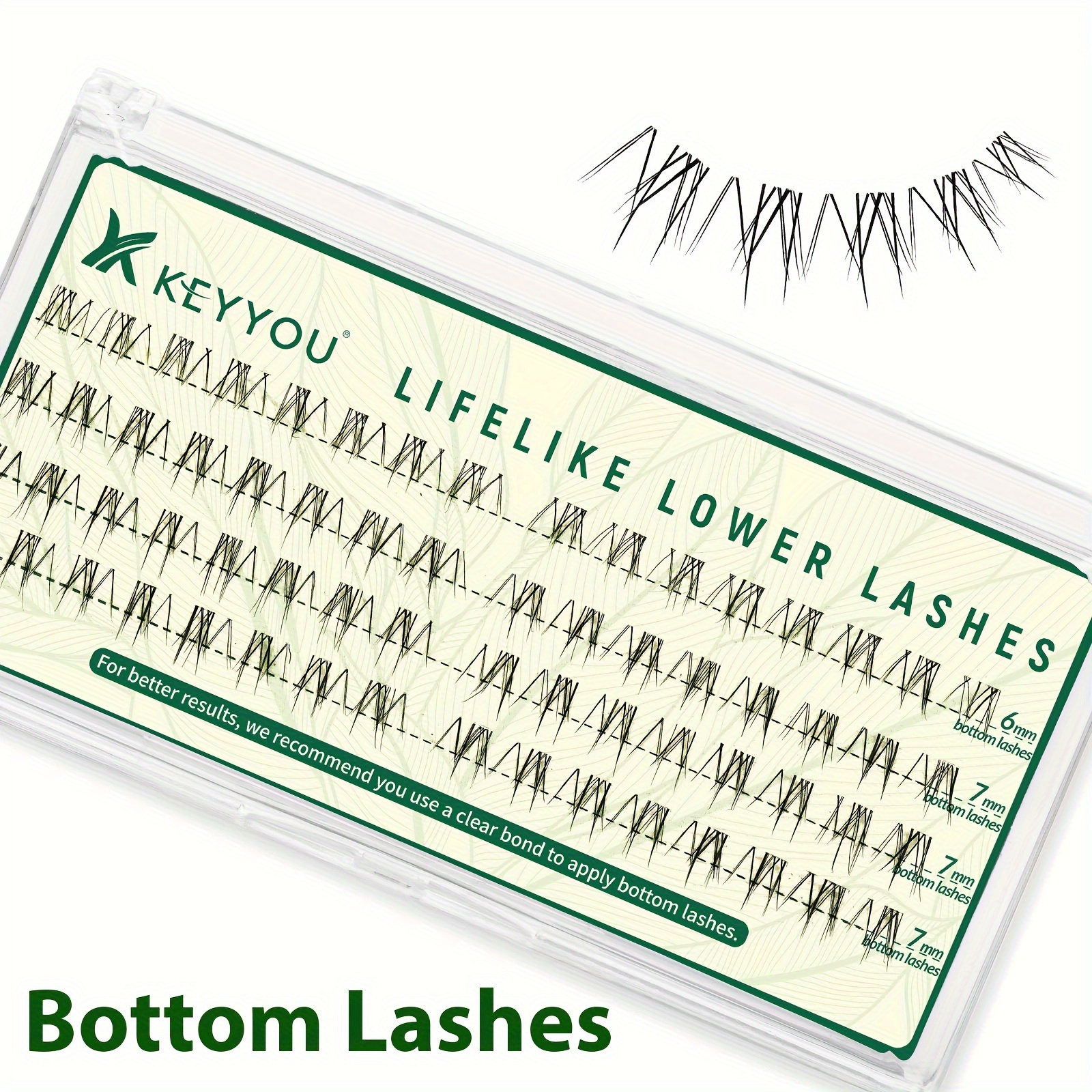 

Keyyou Diy Bottom 64pcs 6-7mix Eyelashes & Eyelashes For Makeup Synthetic Cosmetic