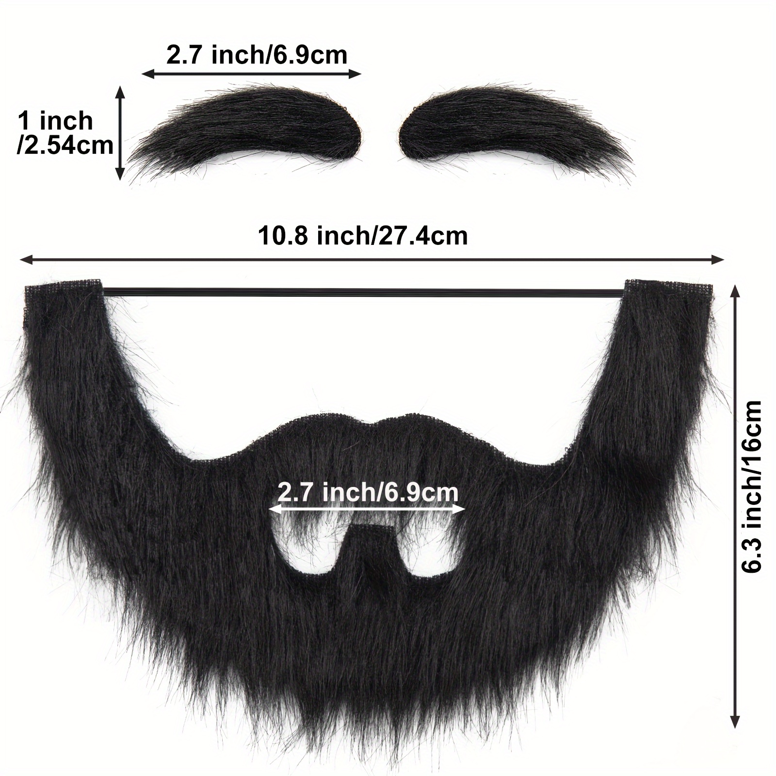 Lot De 6 Fausses Barbes Et Sourcils Pour Cosplay Et Halloween - Déguisement